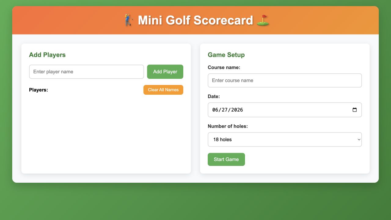 Screenshot of Mini Golf